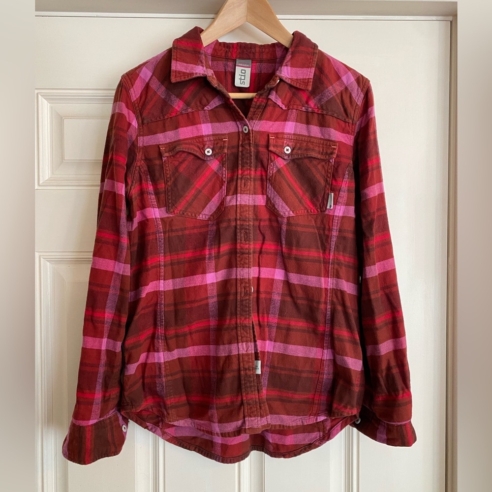 Stio W’s Willow Plaid Flannel Shirt Size M